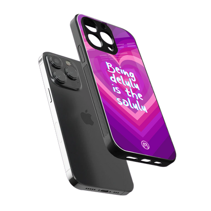 delulu is the solulu back phone cover | glass case for iphone 16 pro