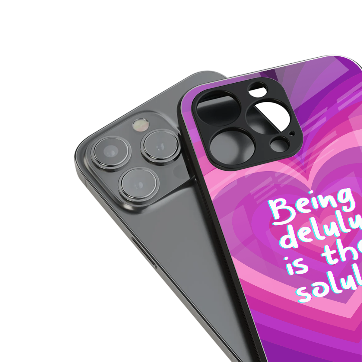 delulu is the solulu back phone cover | glass case for iphone 15 pro max