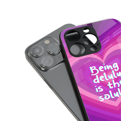 delulu is the solulu back phone cover | glass case for iphone 15 pro