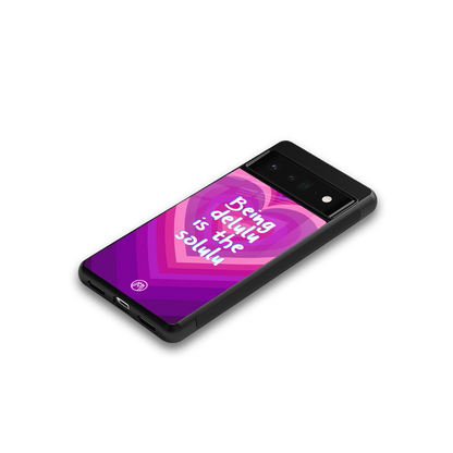 delulu is the solulu back phone cover | glass case for google pixel 6 pro