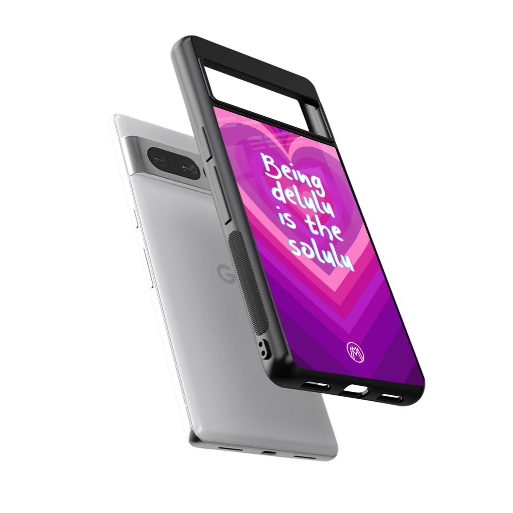 delulu is the solulu back phone cover | glass case for google pixel 7 pro