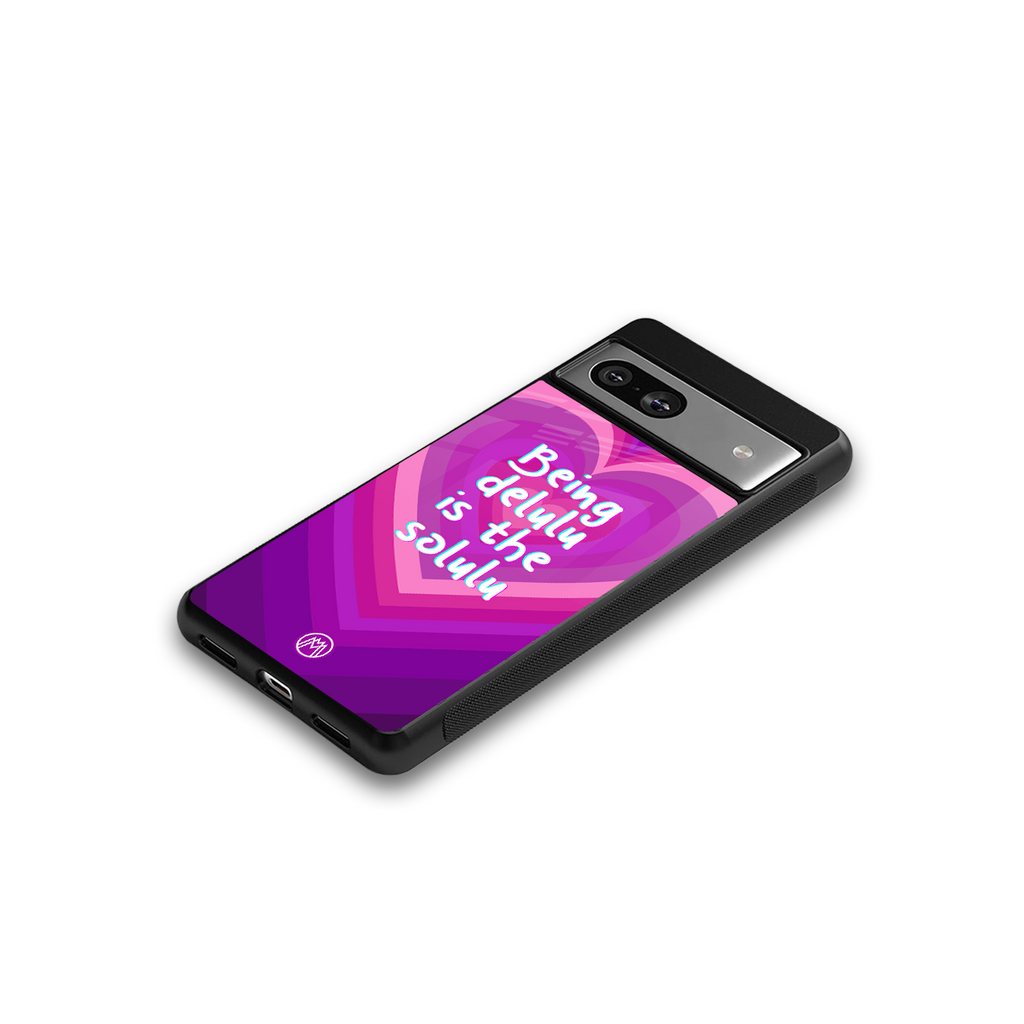 delulu is the solulu back phone cover | glass case for Google Pixel 7