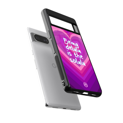 delulu is the solulu back phone cover | glass case for Google Pixel 8