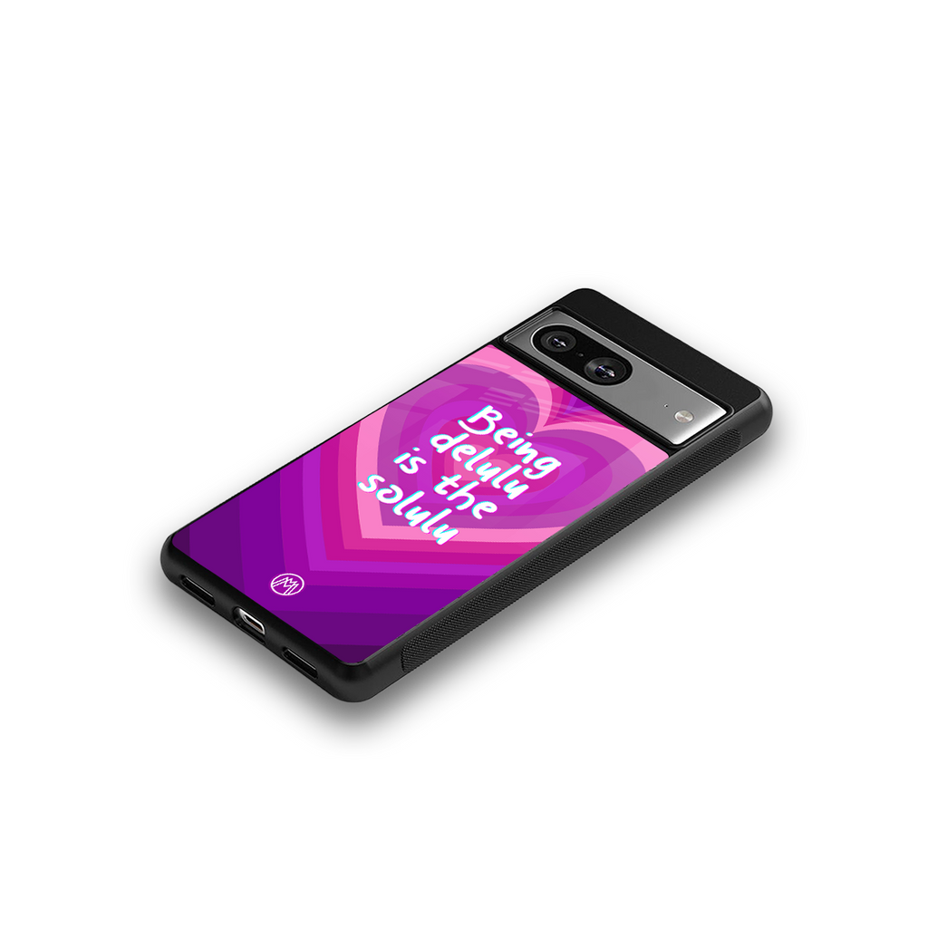 delulu is the solulu back phone cover | glass case for Google Pixel 8