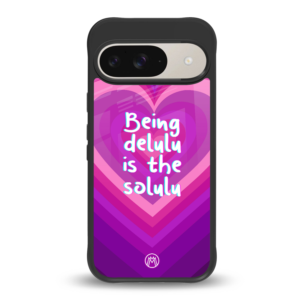 delulu is the solulu back phone cover | glass case for google pixel 9