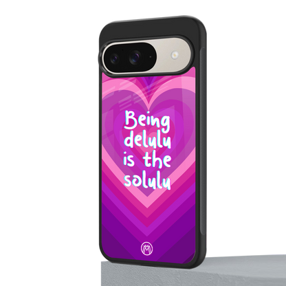 delulu is the solulu back phone cover | glass case for google pixel 9