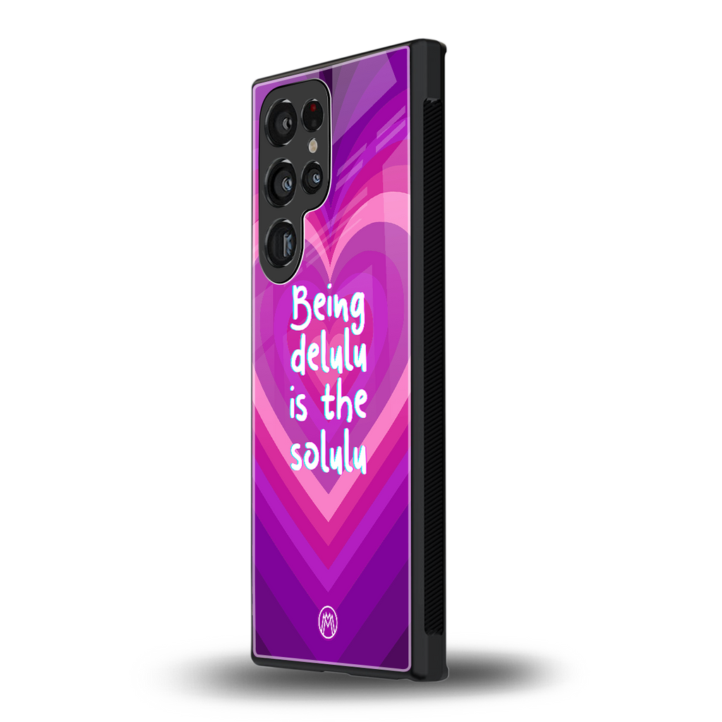 delulu is the solulu back phone cover | glass case for samsung galaxy s23 ultra