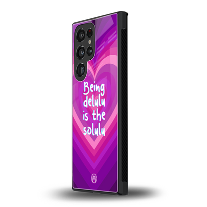 delulu is the solulu back phone cover | glass case for samsung galaxy s23 ultra