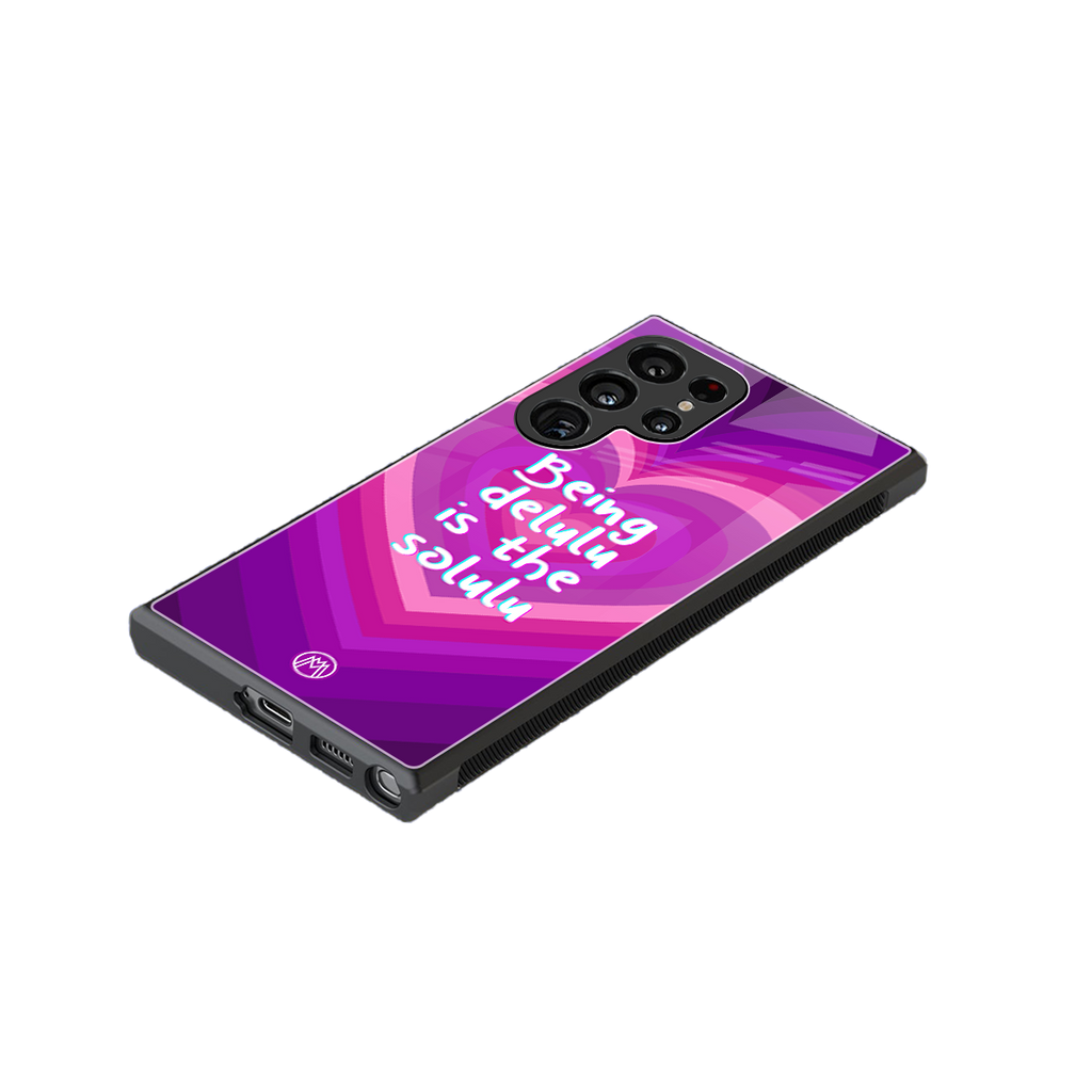 delulu is the solulu back phone cover | glass case for samsung galaxy s23 ultra
