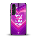 delulu is the solulu back phone cover | glass case for samsung galaxy s24