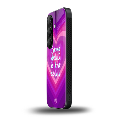 delulu is the solulu back phone cover | glass case for samsung galaxy s24 plus