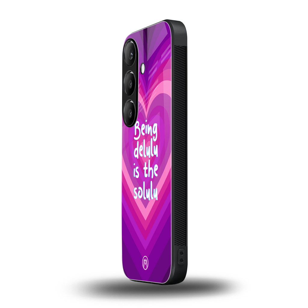 delulu is the solulu back phone cover | glass case for samsung galaxy s23 plus