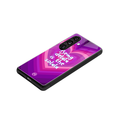 delulu is the solulu back phone cover | glass case for samsung galaxy s24 fe