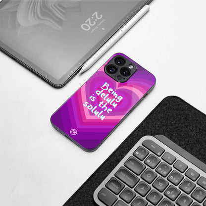 delulu is the solulu back phone cover | glass case for iphone 16 pro