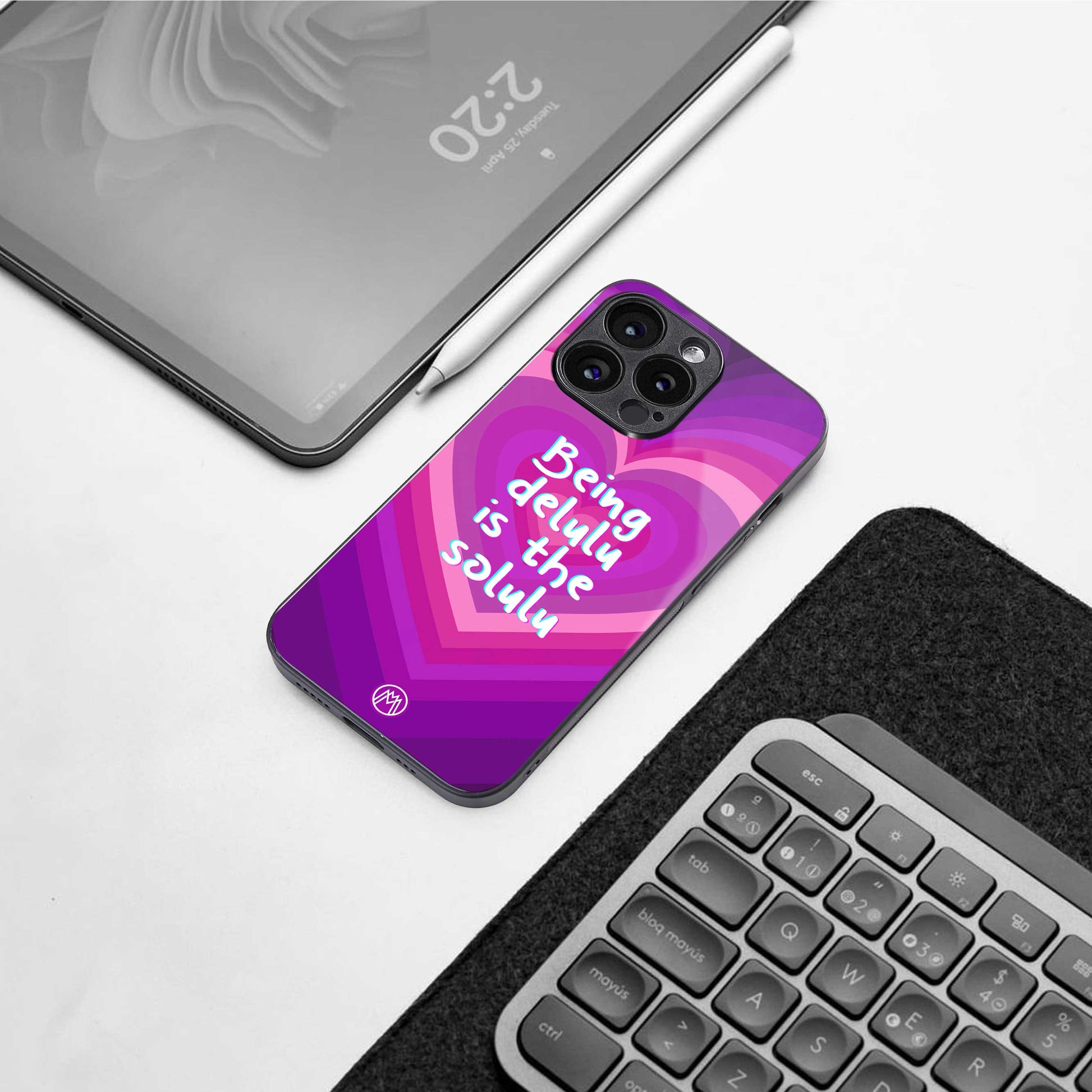 delulu is the solulu back phone cover | glass case for iphone 13 pro max