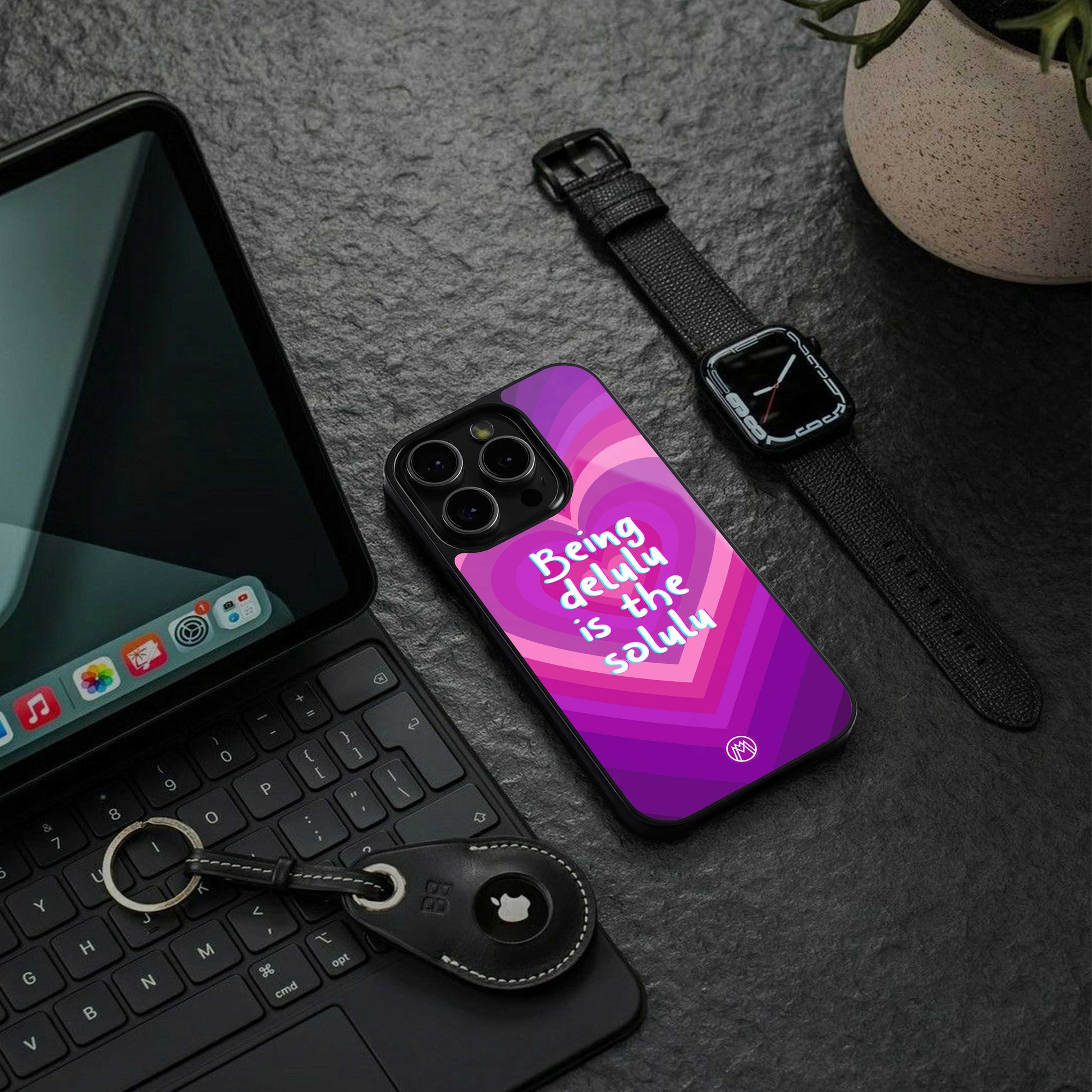 delulu is the solulu back phone cover | glass case for iphone 13 pro max