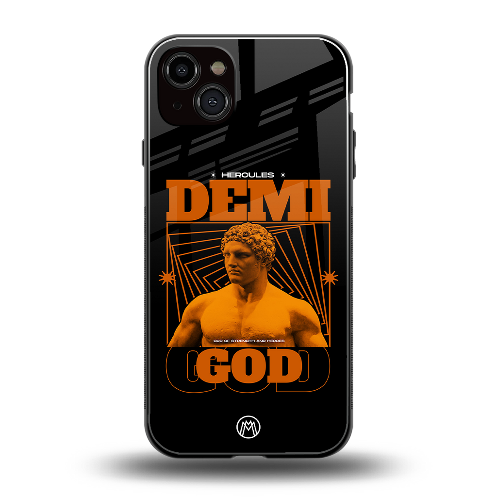 demi god back phone cover | glass case for iphone 14 plus