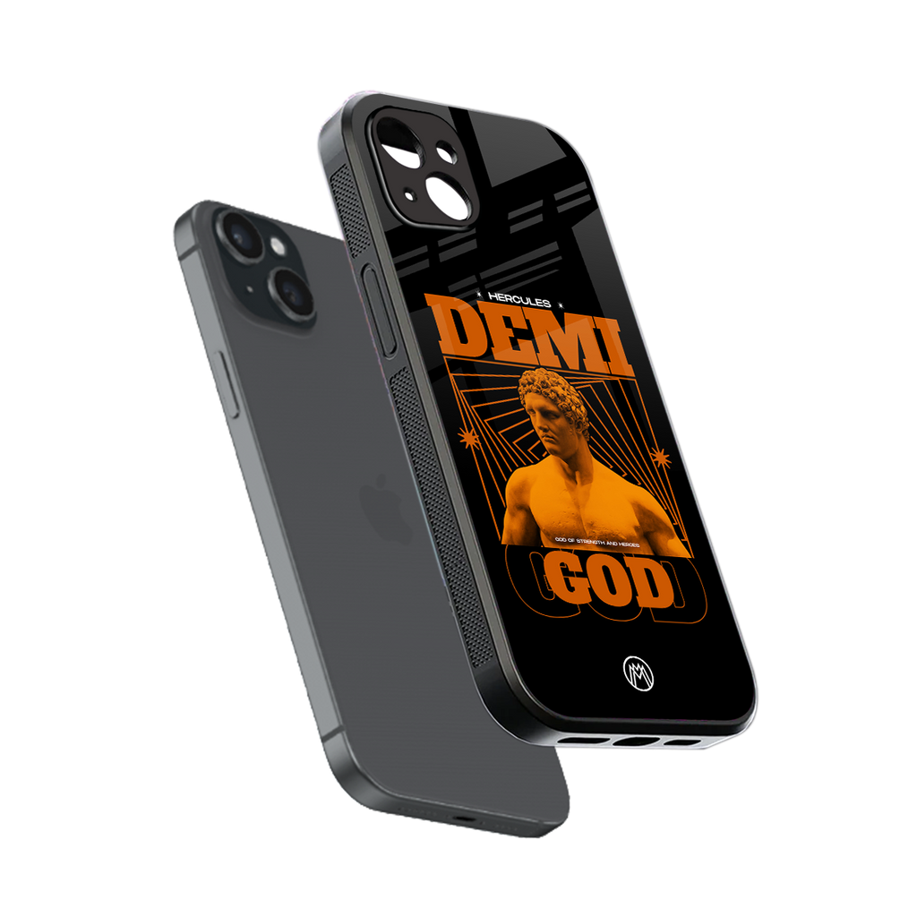 demi god back phone cover | glass case for iphone 14 plus