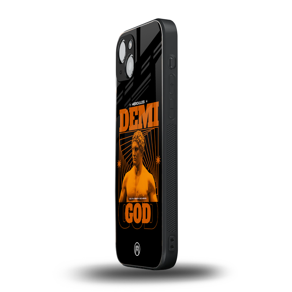 demi god back phone cover | glass case for iphone 14 plus