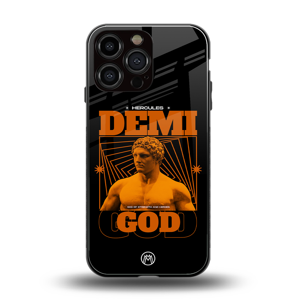 demi god back phone cover | glass case for iphone 14 pro max