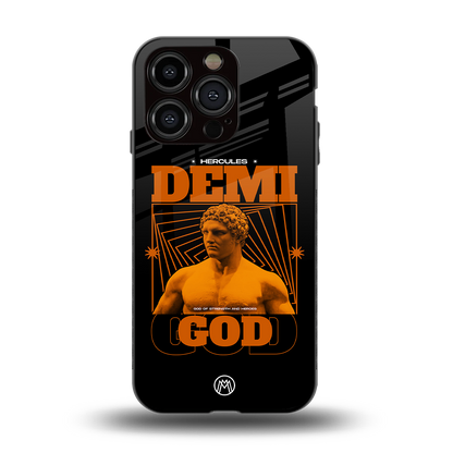 demi god back phone cover | glass case for iphone 15 pro