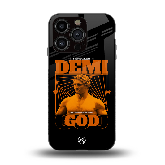 demi god back phone cover | glass case for iphone 15 pro