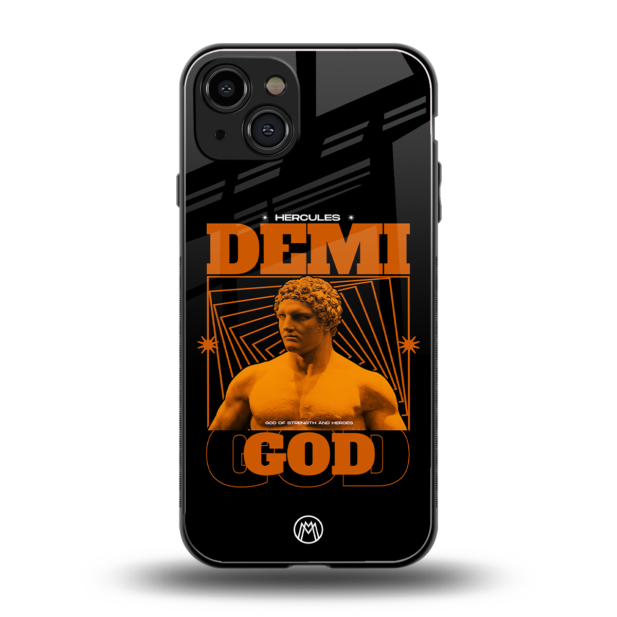 demi god back phone cover | glass case for iphone 15