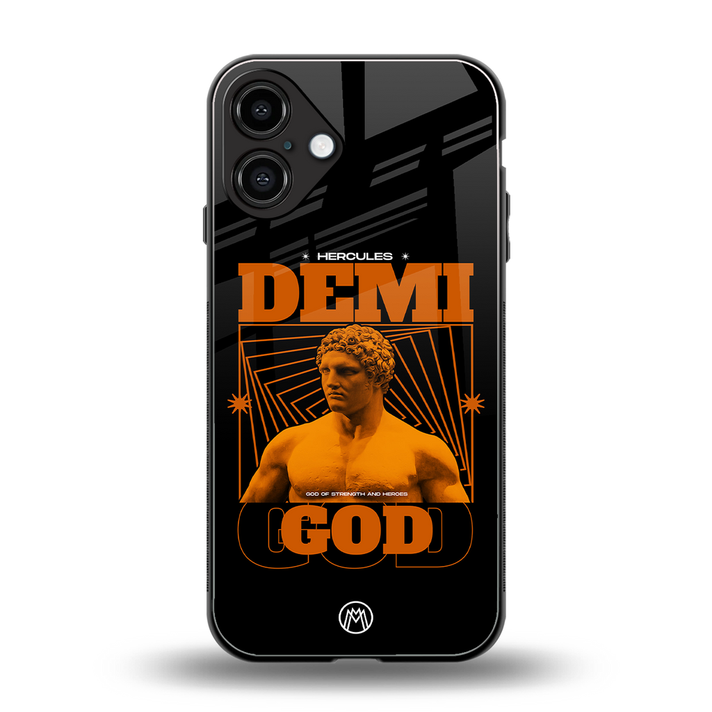 demi god back phone cover | glass case for iphone 16 plus