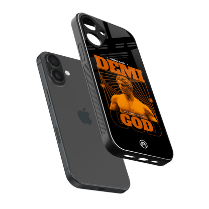 demi god back phone cover | glass case for iphone 16 plus