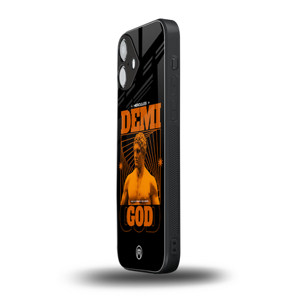 demi god back phone cover | glass case for iphone 16 plus