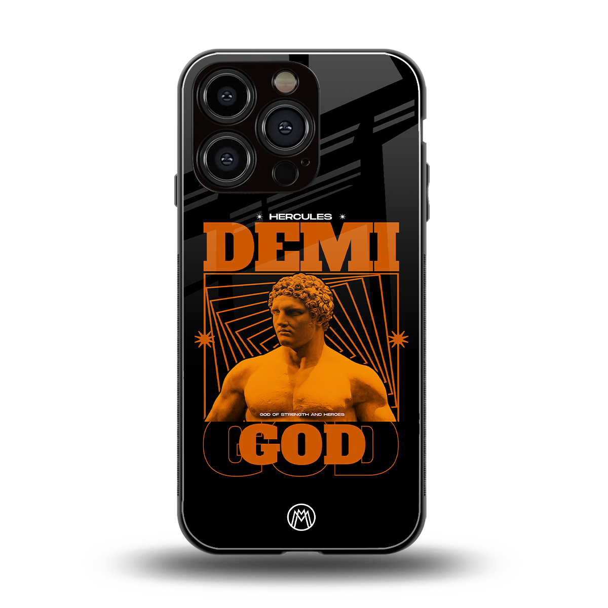 demi god back phone cover | glass case for iphone 16 pro