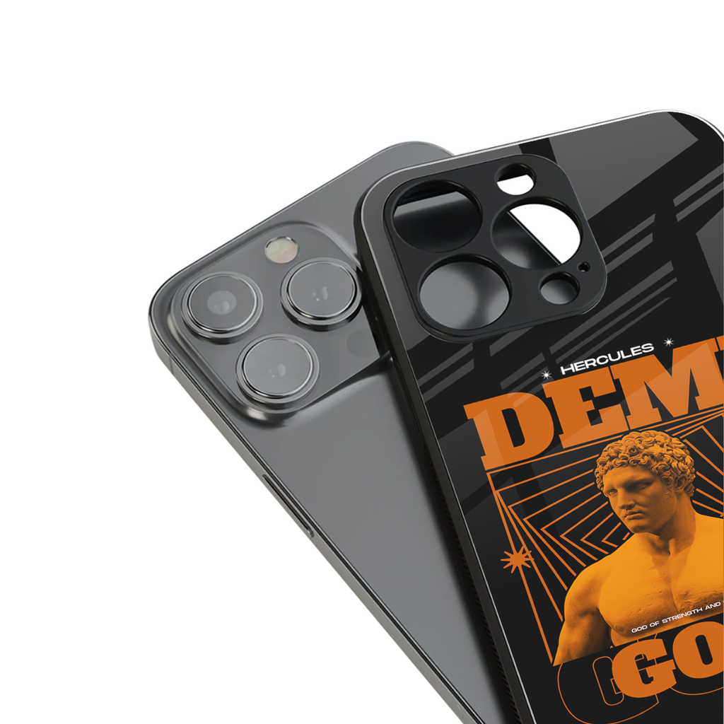 demi god back phone cover | glass case for iphone 14 pro max
