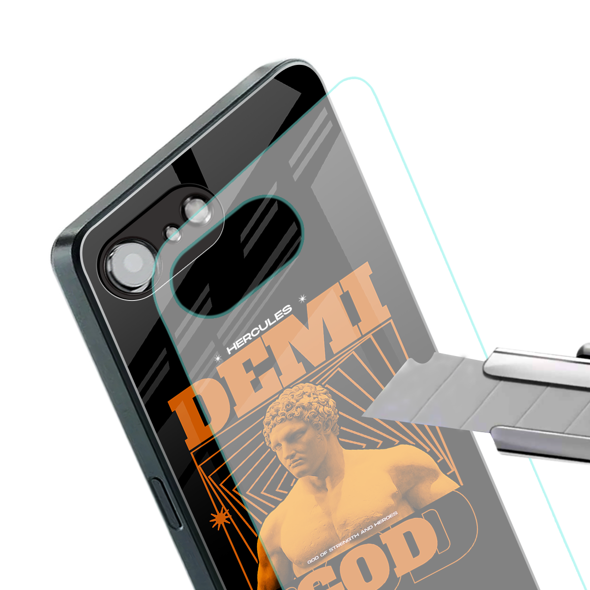 demi god back phone cover | glass case for iphone 16e