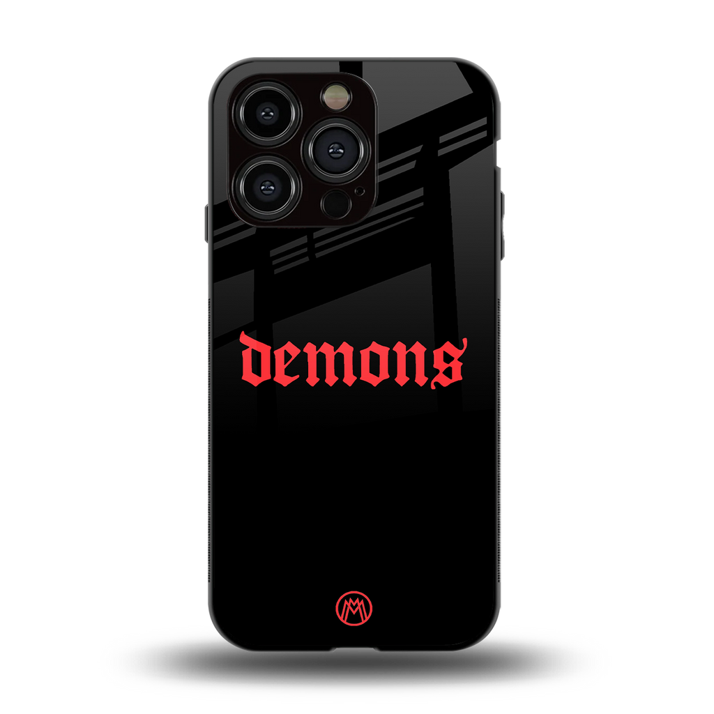 demons back phone cover | glass case for iphone 13 pro