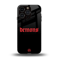 demons back phone cover | glass case for iphone 13 pro