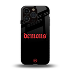 demons back phone cover | glass case for iphone 13 pro