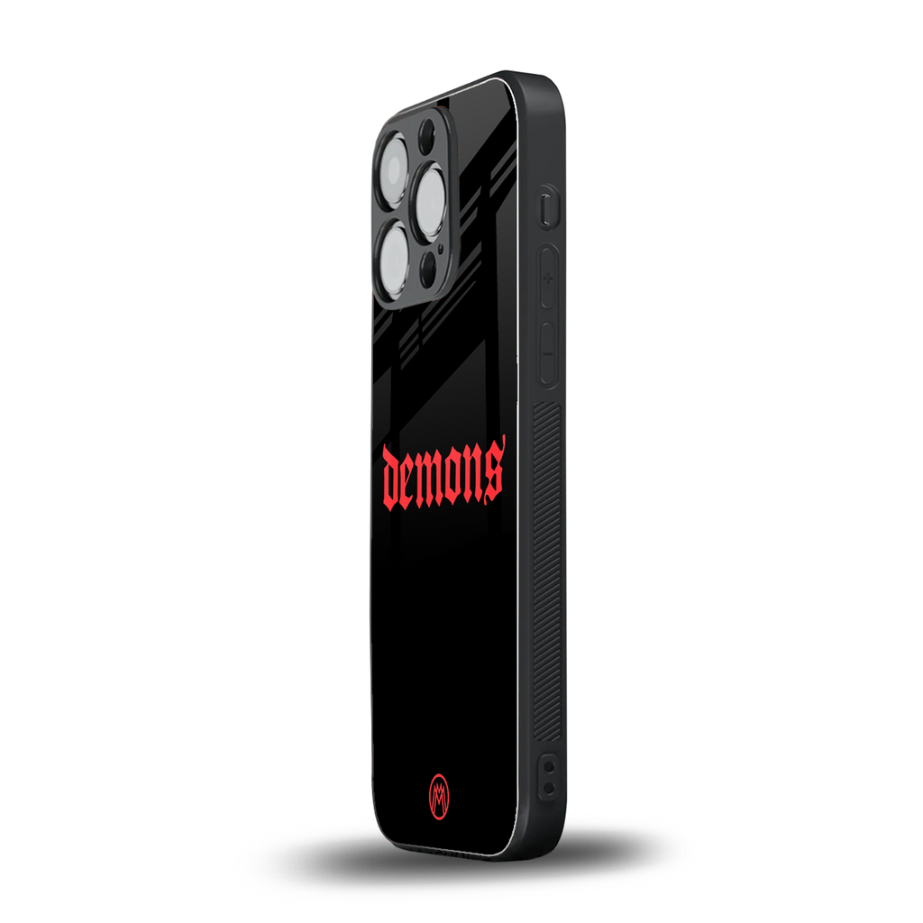 demons back phone cover | glass case for iphone 13 pro