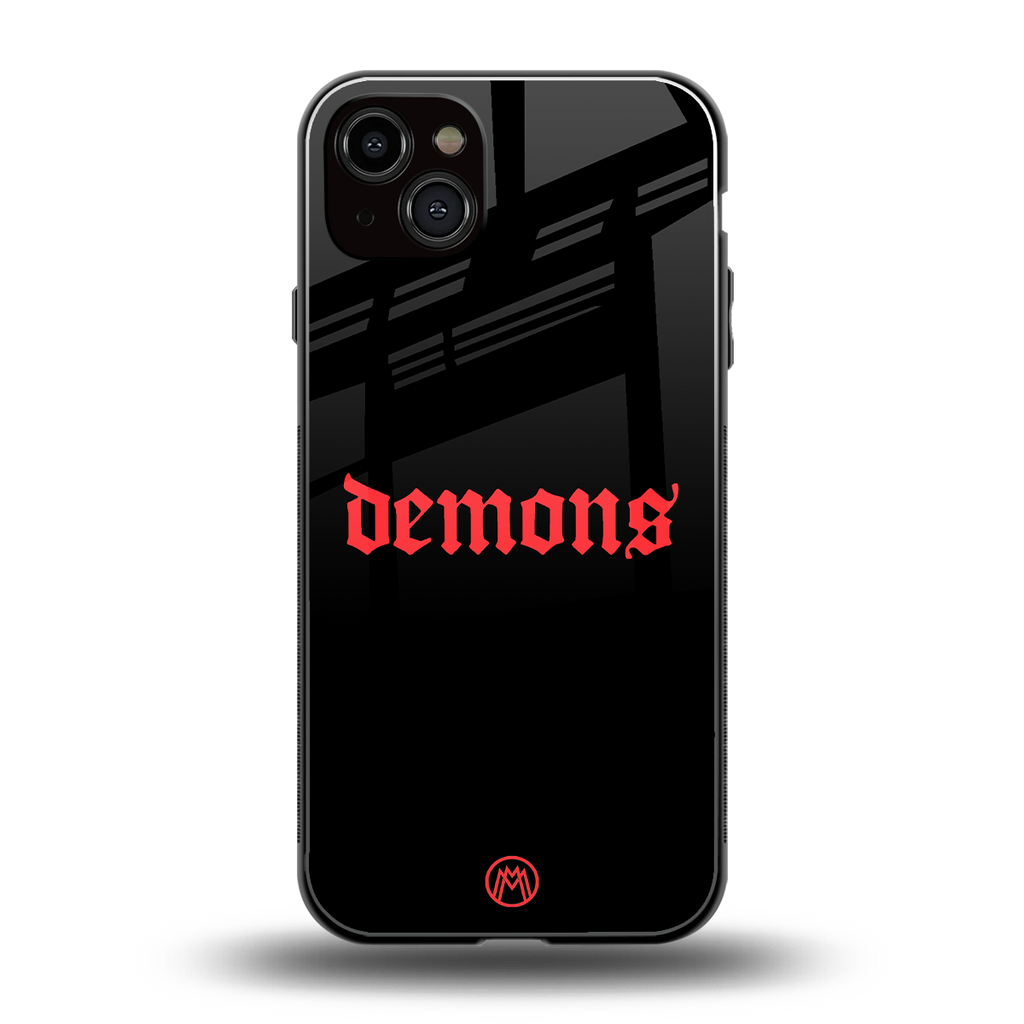 demons back phone cover | glass case for iphone 15 plus