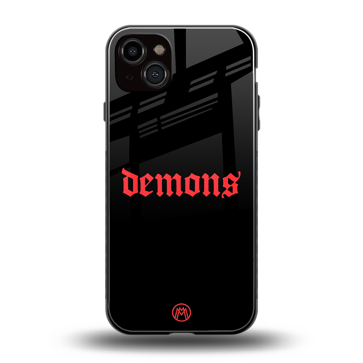 demons back phone cover | glass case for iphone 15 plus