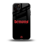 demons back phone cover | glass case for iphone 14 plus