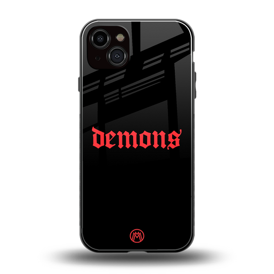 demons back phone cover | glass case for iphone 14 plus