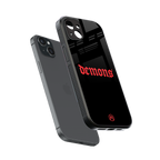 demons back phone cover | glass case for iphone 15 plus
