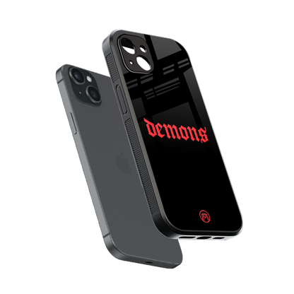 demons back phone cover | glass case for iphone 14 plus