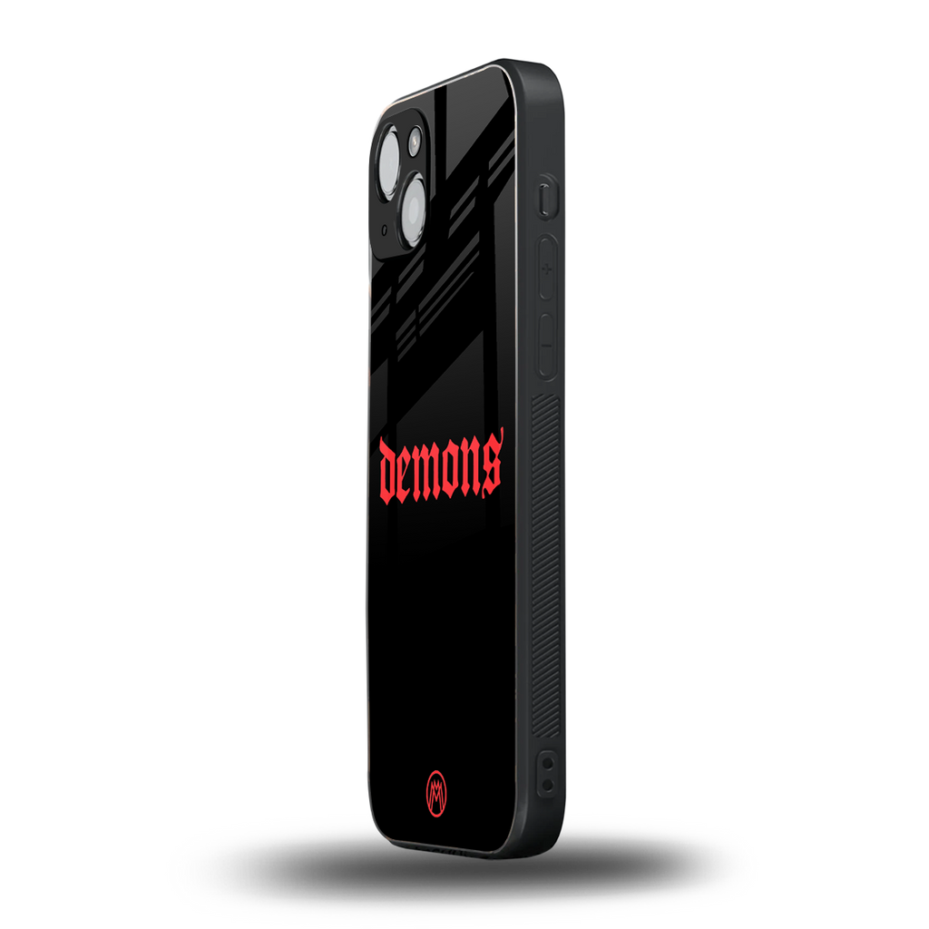 demons back phone cover | glass case for iphone 14 plus