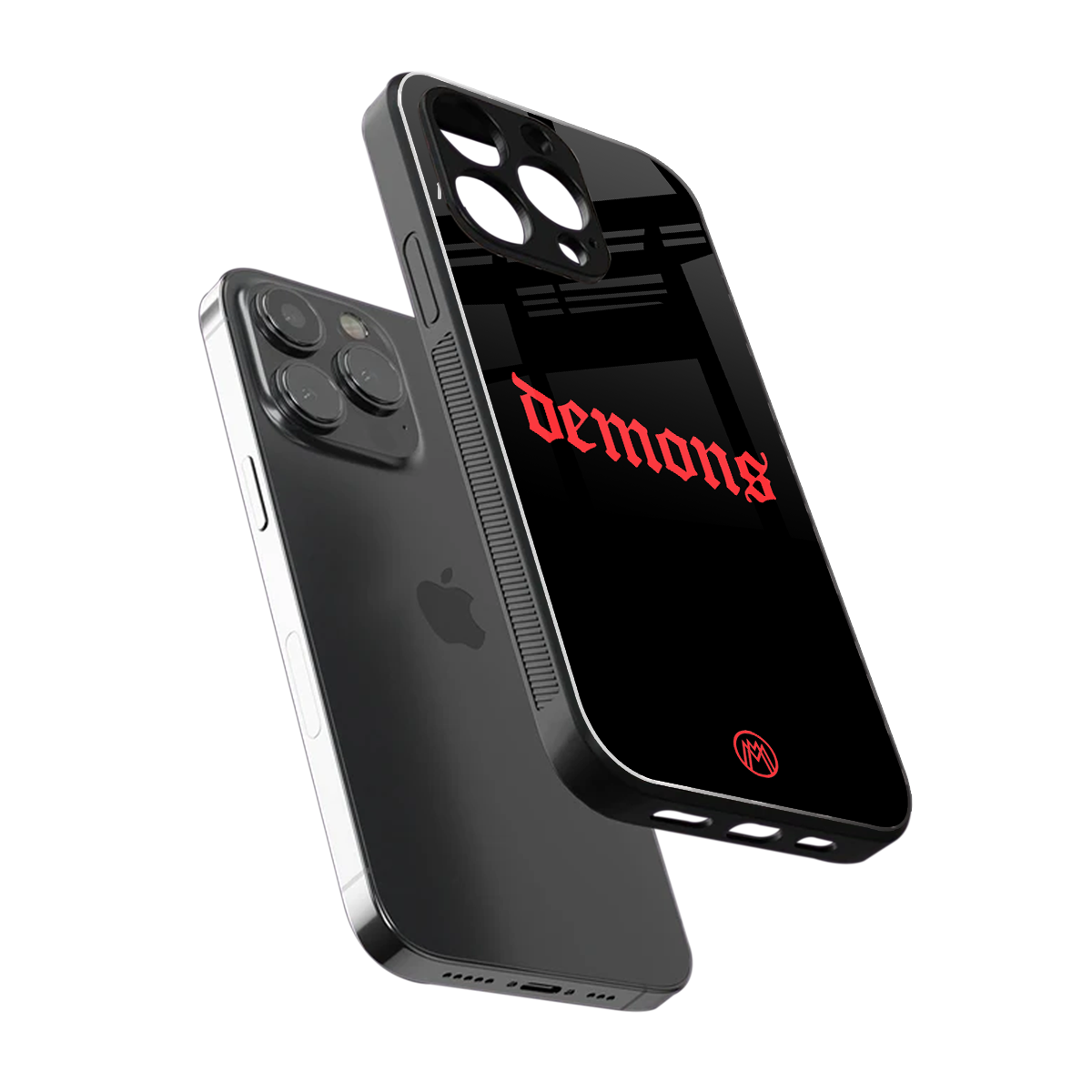 demons back phone cover | glass case for iphone 15 pro max