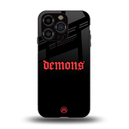 demons back phone cover | glass case for iphone 15 pro