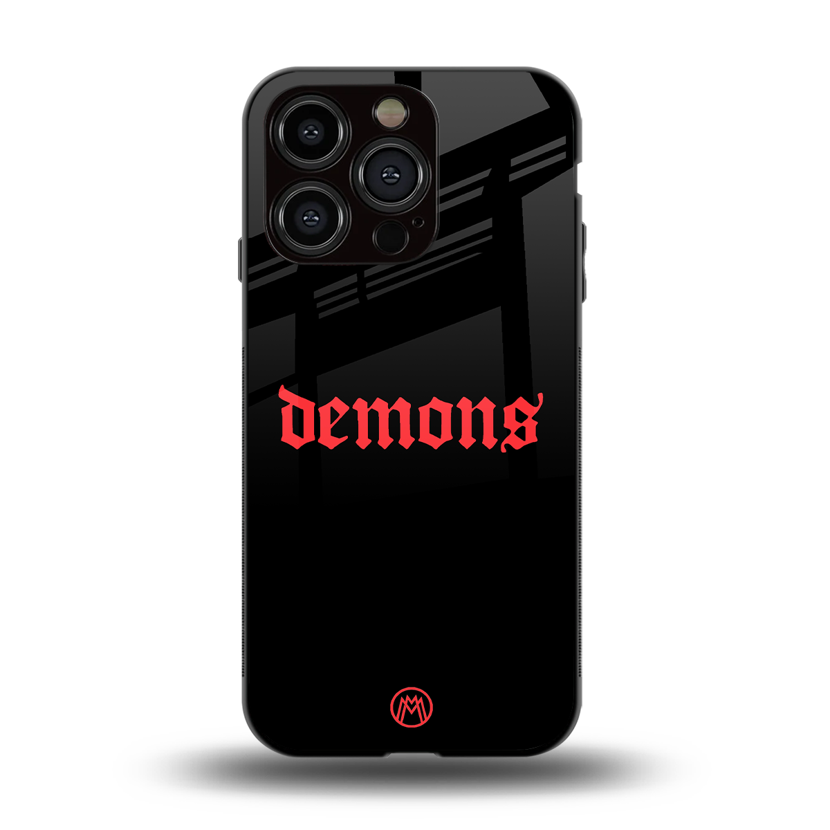 demons back phone cover | glass case for iphone 14 pro