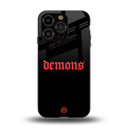 demons back phone cover | glass case for iphone 14 pro