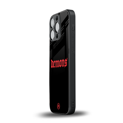 demons back phone cover | glass case for iphone 14 pro