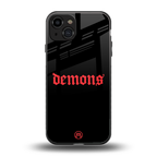 demons back phone cover | glass case for iphone 15